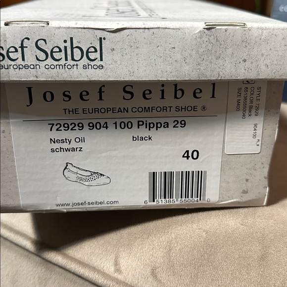 Josef Seibel Pippa 29 Black Perforated Leather Flats — US Women’s 8 & 9 & 10 - Picture 9 of 12